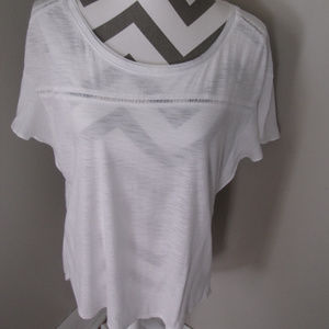 GAP White Flutter Sleeve Top MED TALL NWT
